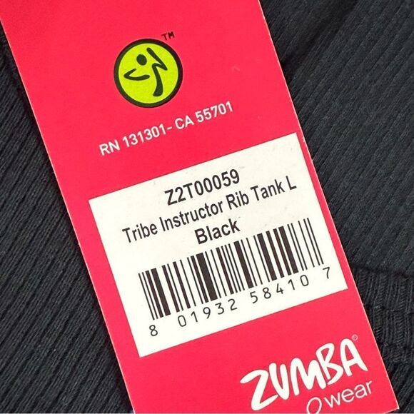 Zumba NWT! โWomen's Tribe Instructor Rib Tank - Black Size L - Picture 5 of 6